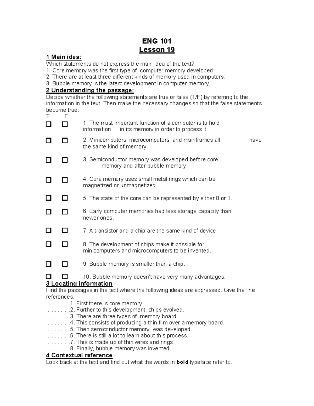 Lesson 19eng Eng 101 Lesson 19 1 Main Idea Which Statements Do Not Lesson 19eng Eng 101 Lesson 19 1 Main Idea Which Statements Do Not
