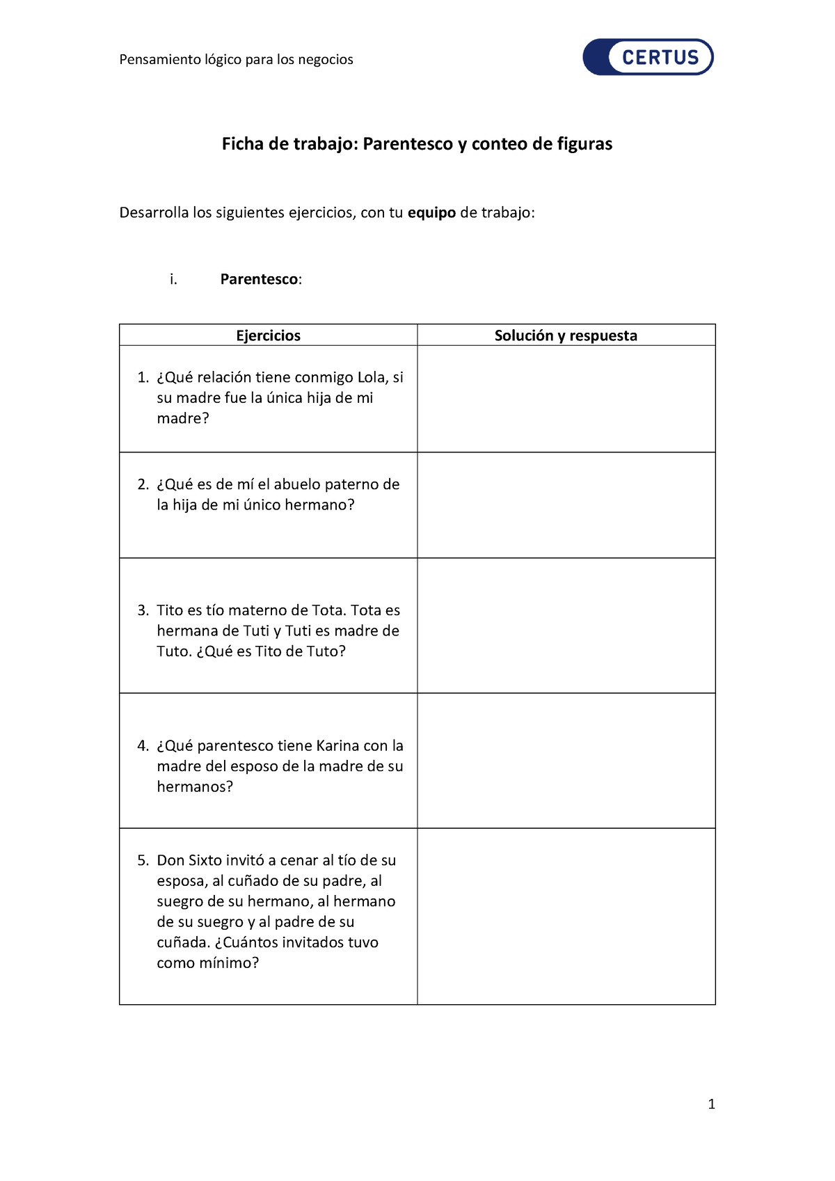 Sesi Ã³n 1 Ejercicios 1 - Tarea Certus - Pensamiento LÛgico Para Los ...