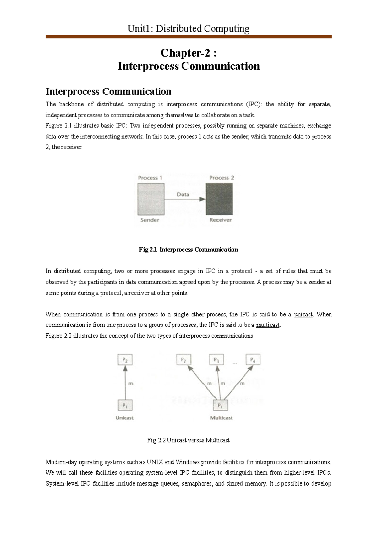 DC-III BCA- Unit 1-Chapter 2 - Chapter-2 : Interprocess Communication ...