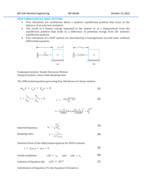 Topic 4- Types Of Damping - TYPES OF DAMPING A) VISCOUS DAMPING B ...