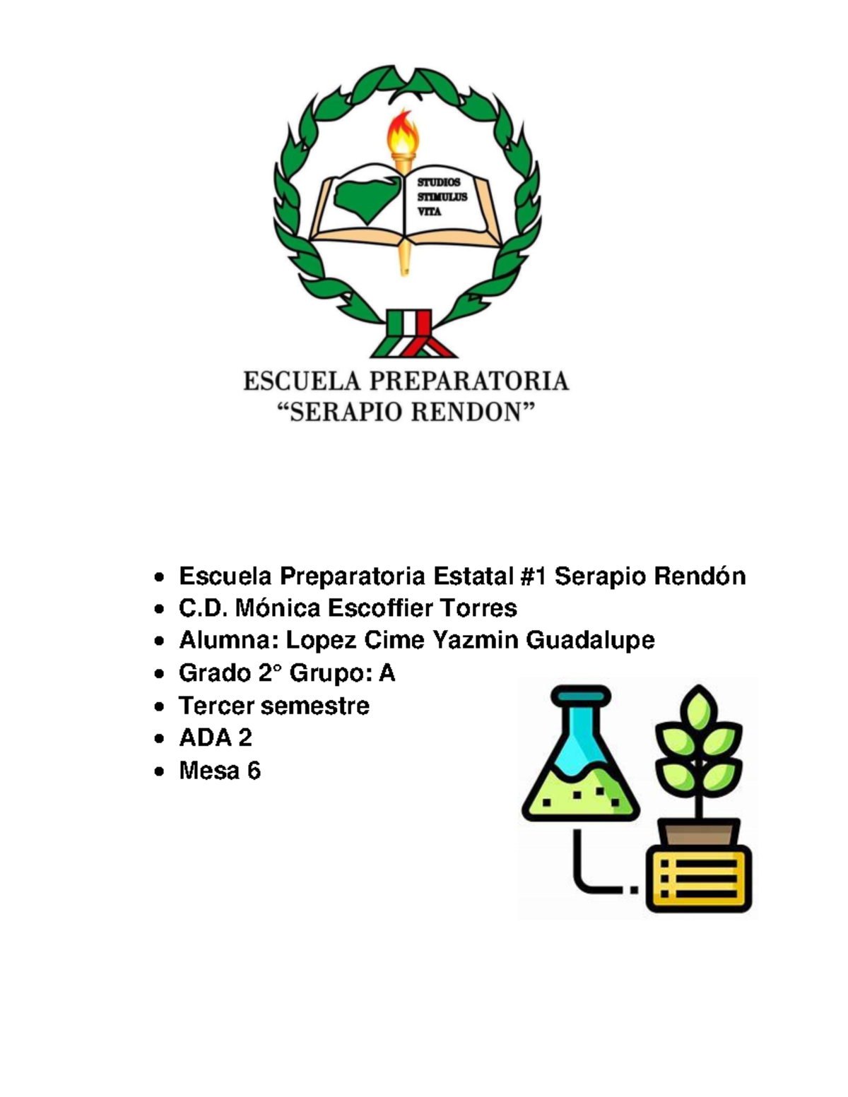 Yazmin ADA 2 - act - • Escuela Preparatoria Estatal #1 Serapio Rendón ...