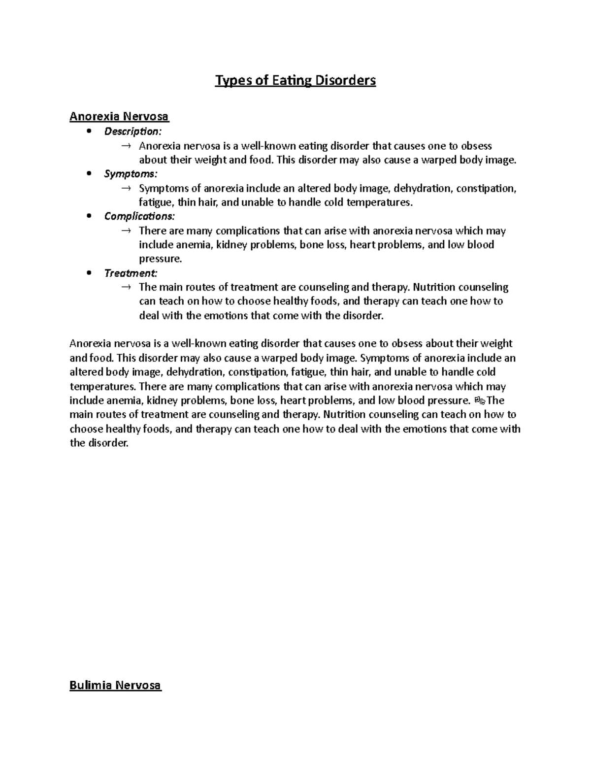 Types of Eating Disorders - 1120 - Types of Eating Disorders Anorexia ...
