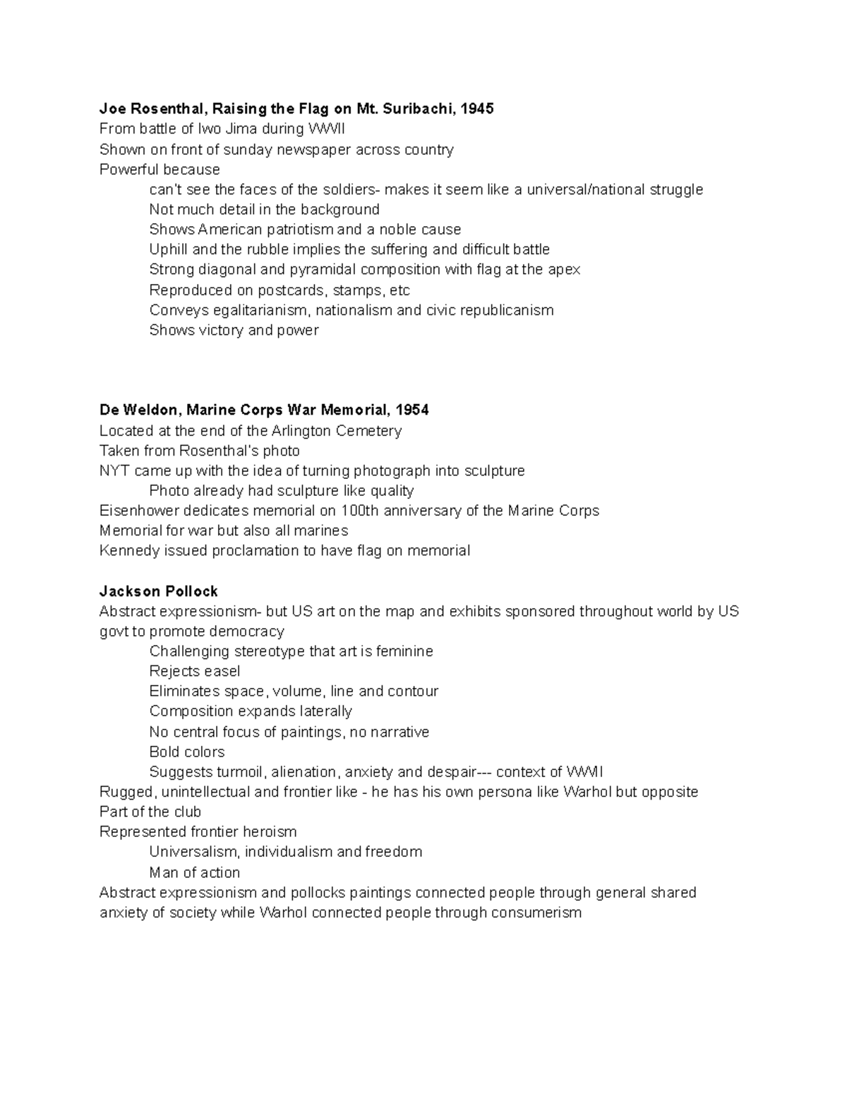 ART History Final EXAM Joe Rosenthal, Raising the Flag on Mt