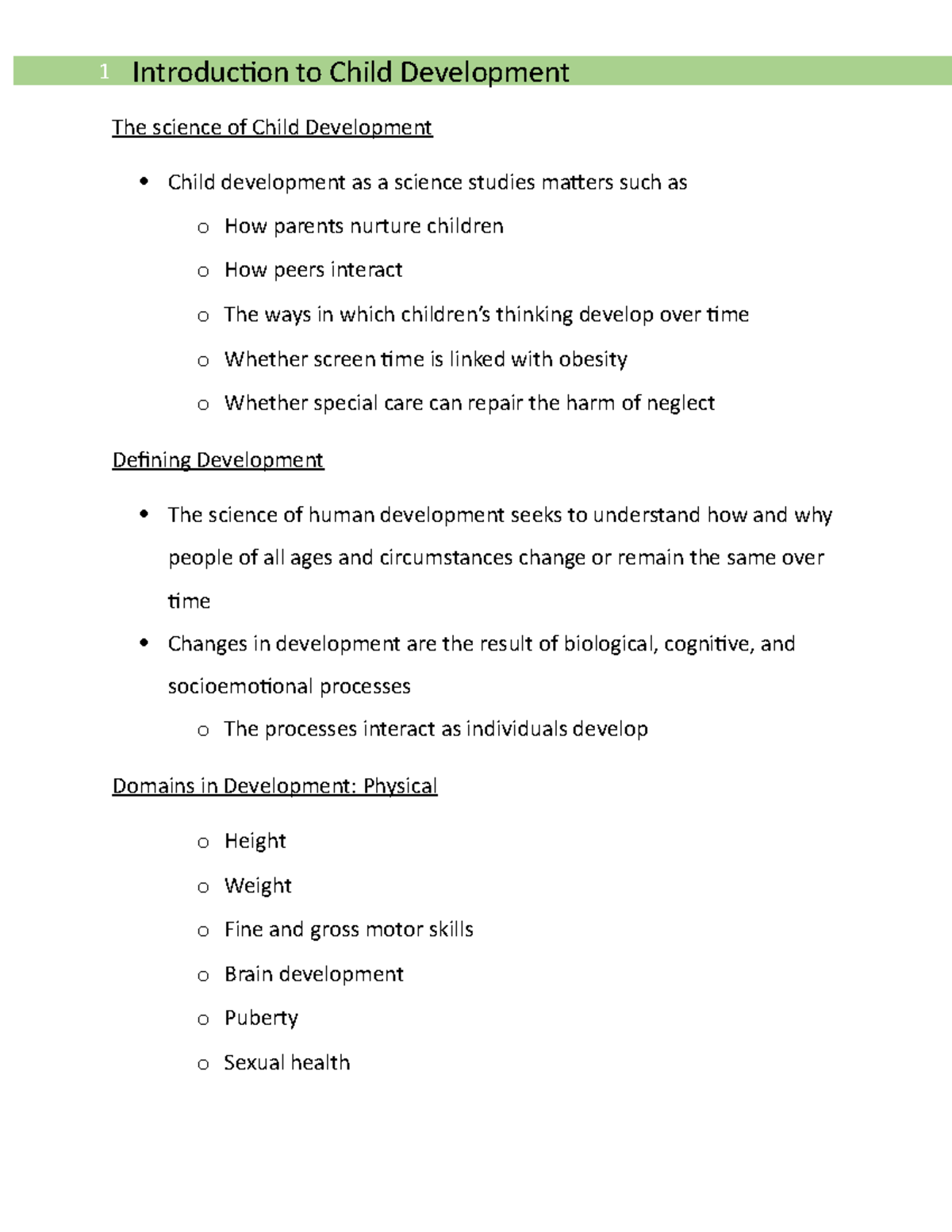 Introduction to Child Development - The science of Child Development ...