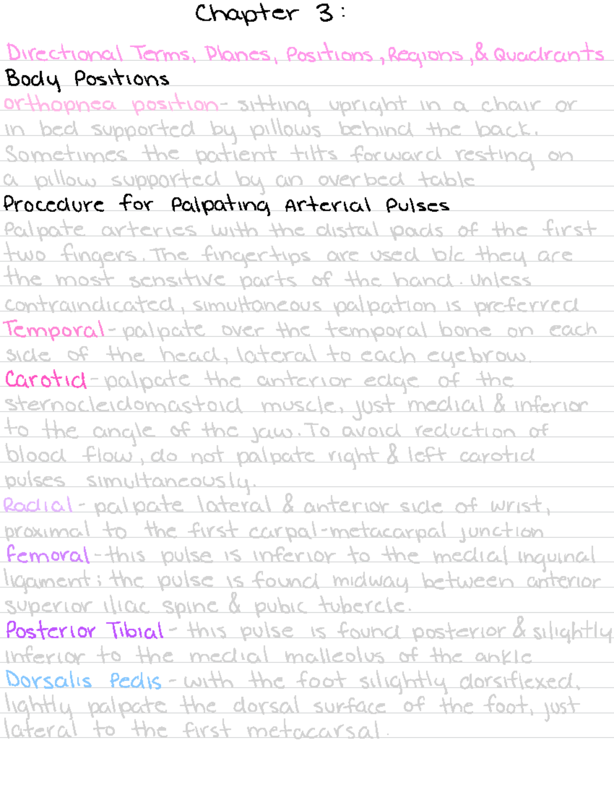 using medical dictionary references directional terms assignment