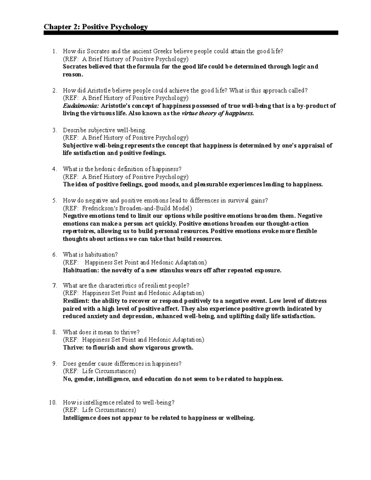 Filled Stress Chapter 2 Study Guide - Chapter 2: Positive Psychology ...