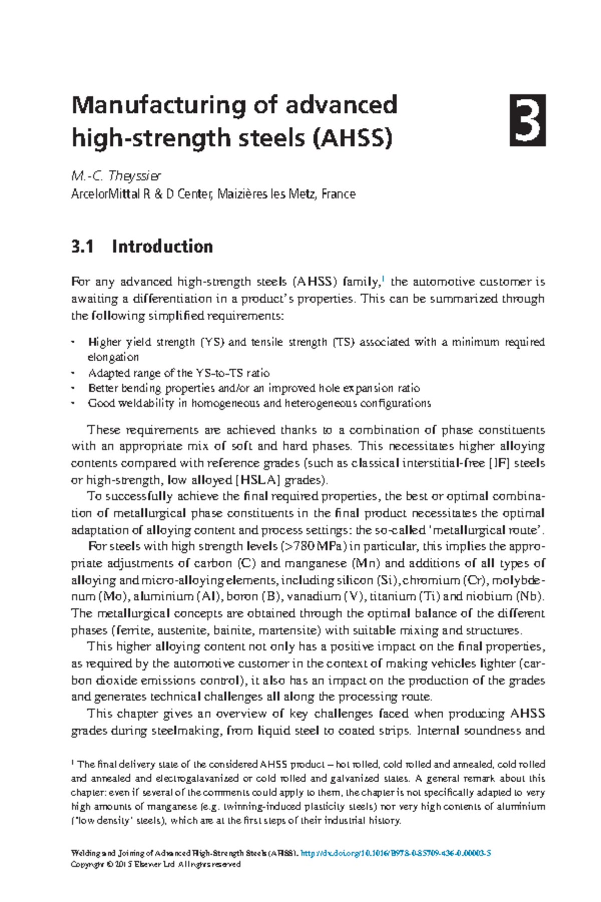 3 - Manufacturing Of Advanced High-strength Steels (AHSS) - Welding And ...