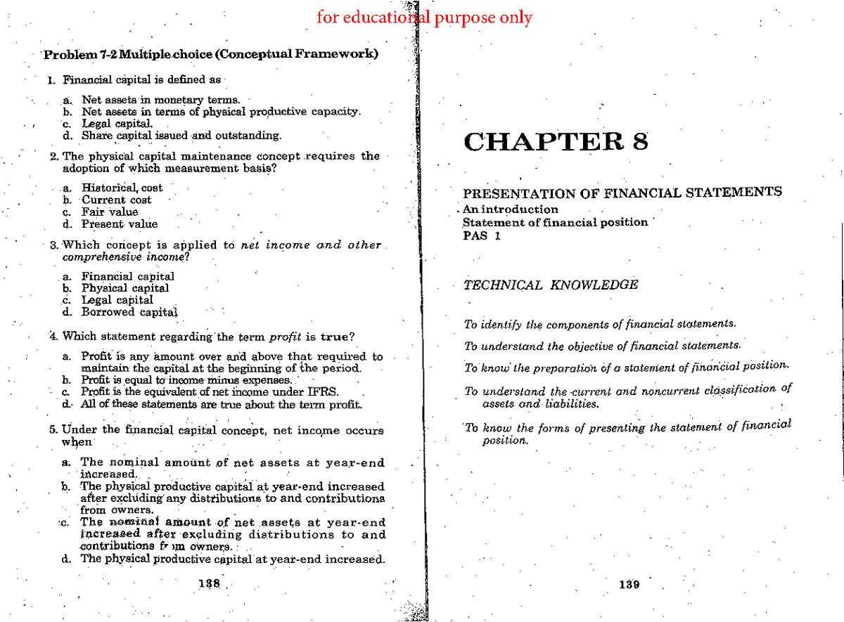 Chapter 8 Presentation of Financial Statements An Introduction ...