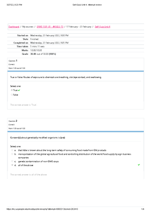 Self-Quiz Unit 3 - quiz - ENVS 1301 - UoPeople - Studocu