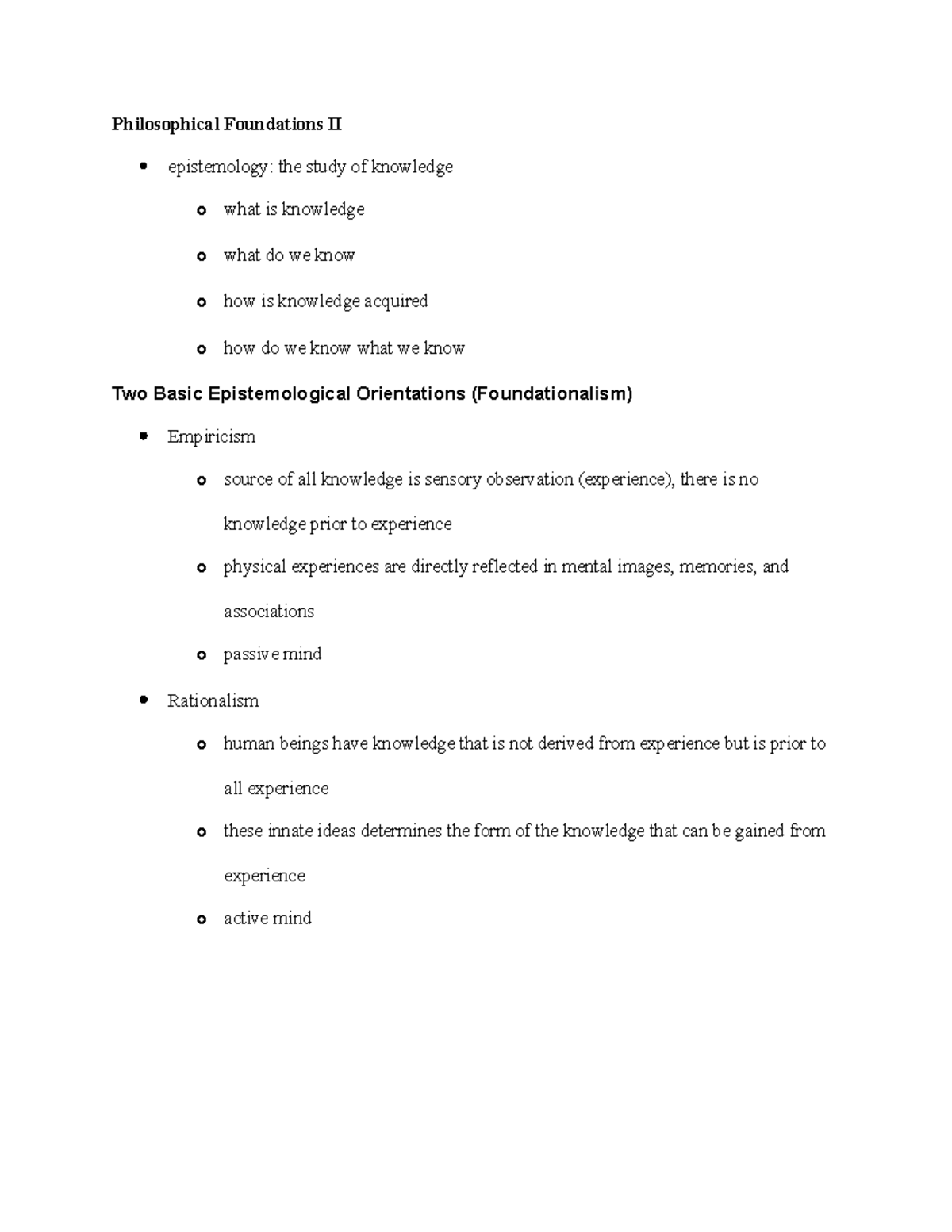 Philosophical foundation 2 - Studocu