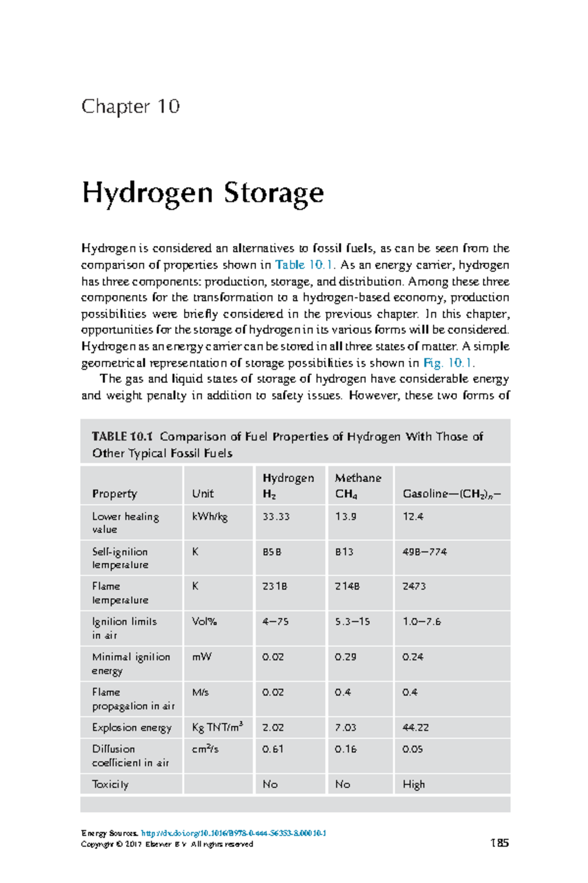 Hydrogen Storage - Chapter 10 Hydrogen Storage Hydrogen Is Considered ...