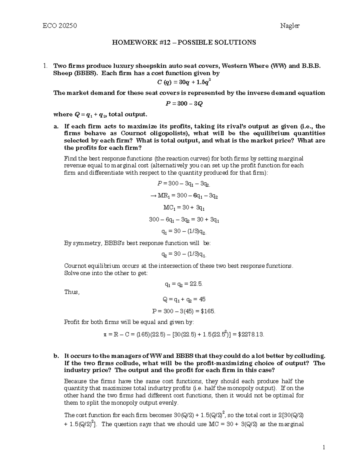 ECO 20250 sp21 HW12 answers - ECO 20250 Nagler 1 HOMEWORK #12 ...