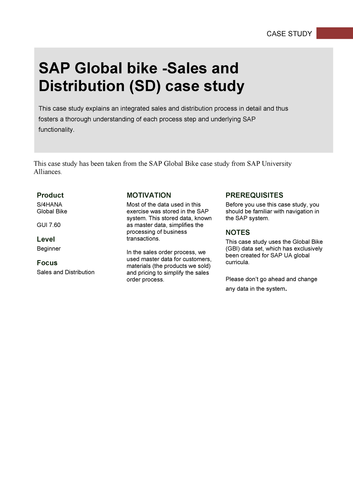 sap case study pdf