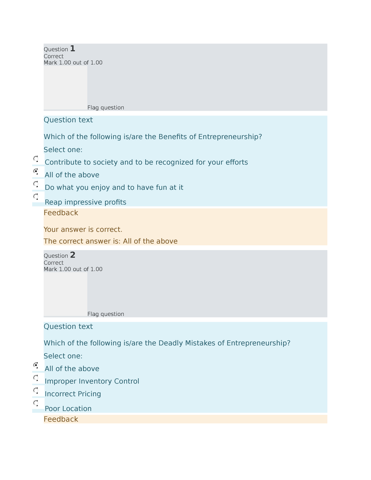 Technopreneurship Quiz 1-3 - Question 1 CorrectMark 1 Out Of 1. Flag ...