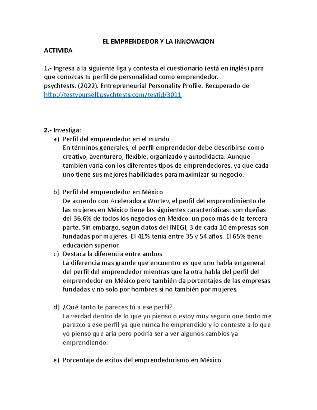 Actividad 1 Inovacion Y Emprendimiento - EL EMPRENDEDOR Y LA INNOVACION ...