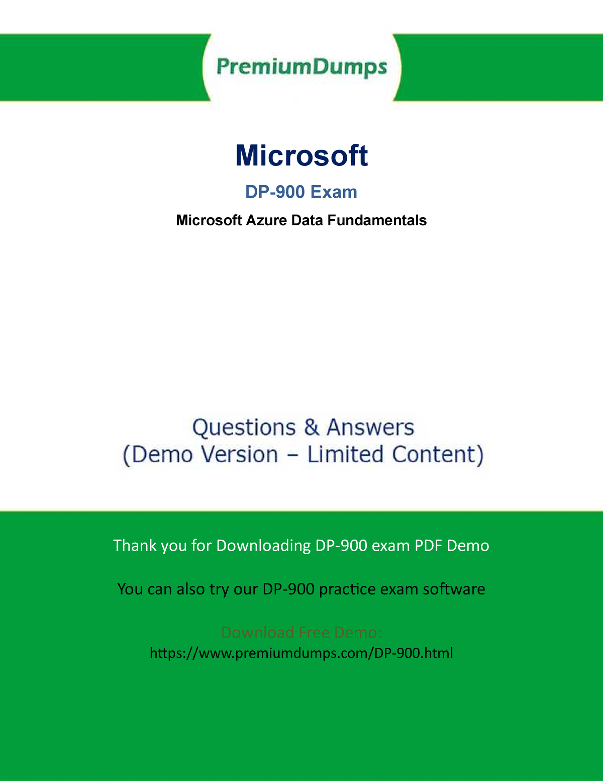 DP-900-demo - A Best Preparation Material - Questions Answers PDF Page 1 Microsoft  Exam Microsoft - Sns-Brigh10