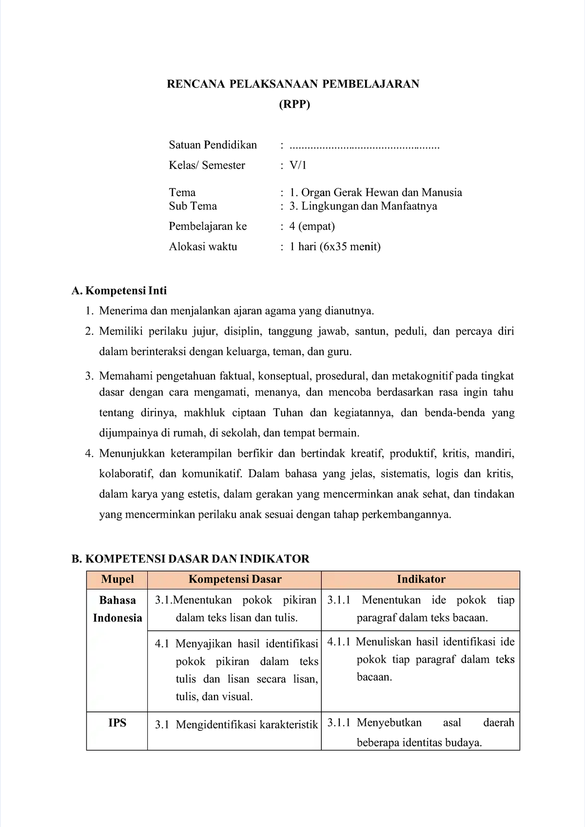 Pdf-rpp-kelas-v-tema-1-subtema-3-pembelajaran-4 Compress - RENCANA ...