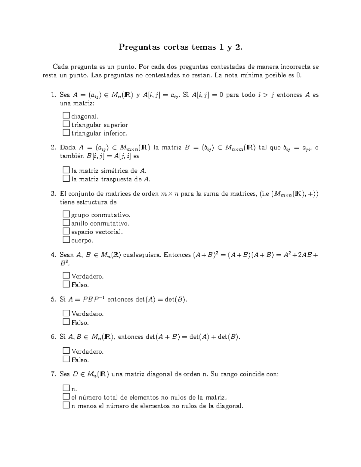 Modelo test de los temas 1 y 2 - Preguntas cortas temas 1 y 2. Cada ...