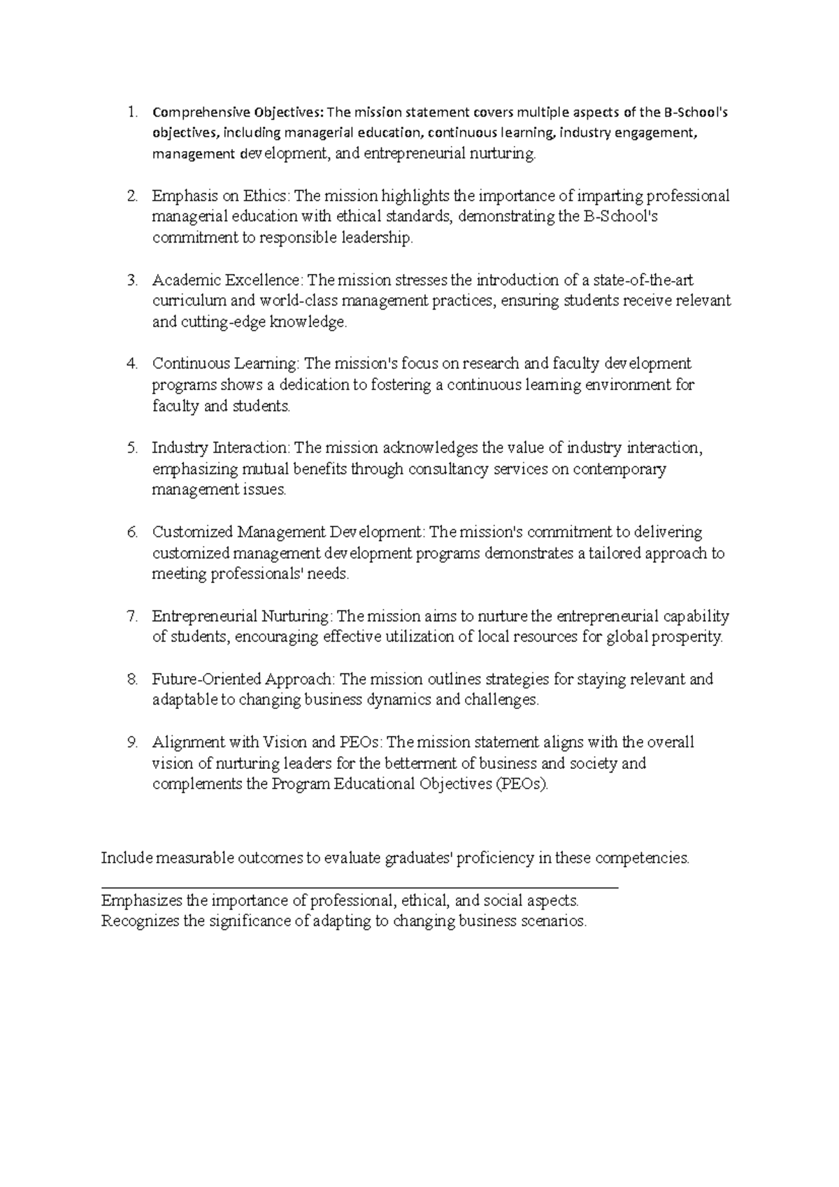 Comprehensive Objectives - 1. Comprehensive Objectives: The mission ...