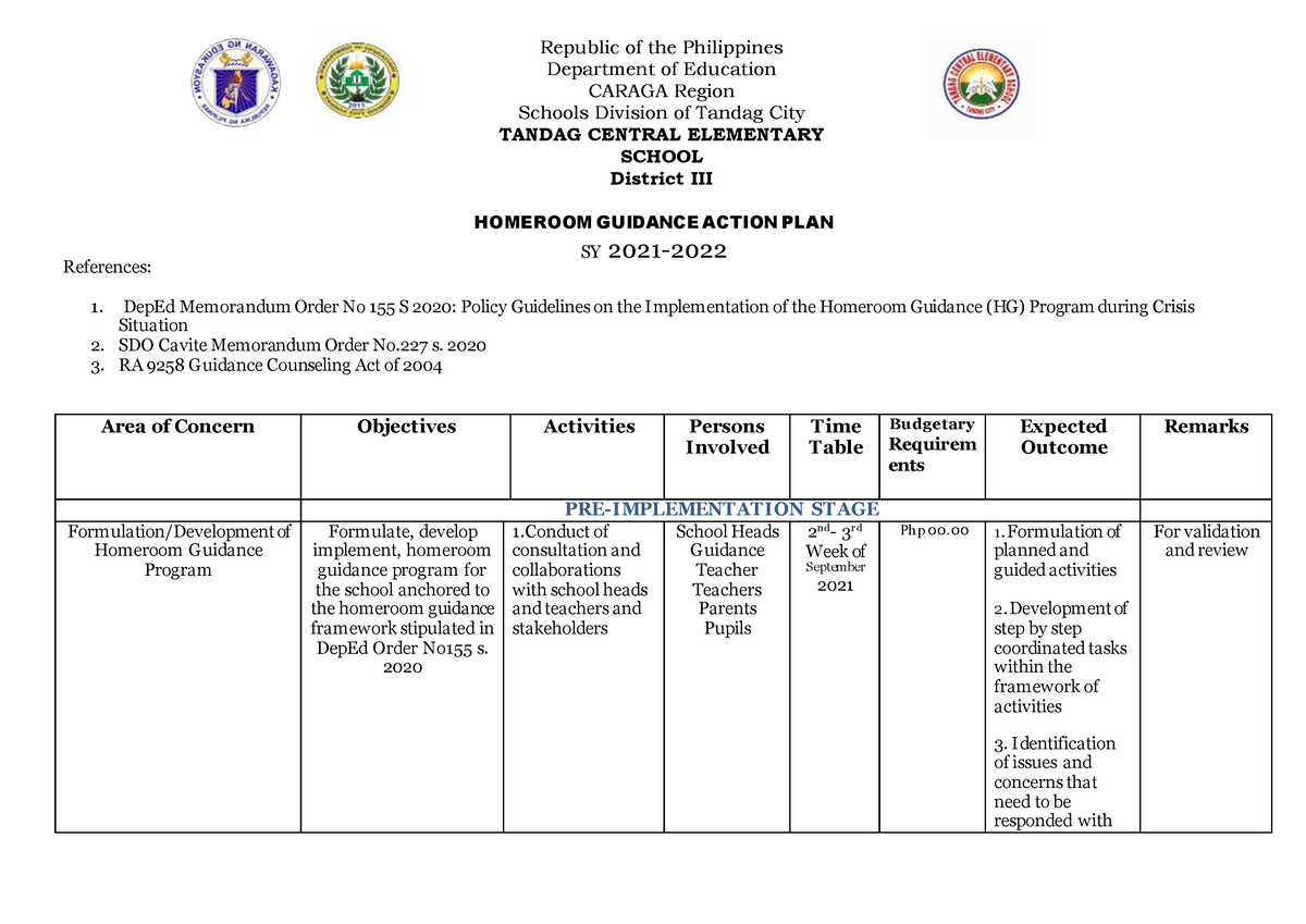 Actionplan-inhg-211 102133916 - Republic of the Philippines Department ...