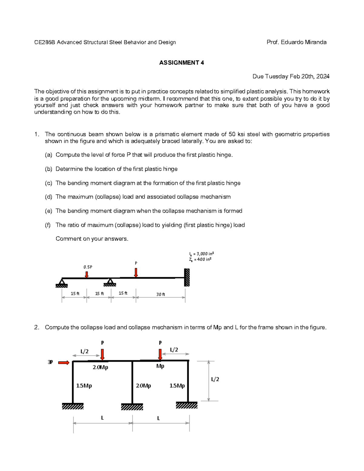 Assignment+%234 - Homework - CE285B Advanced Structural Steel Behavior ...