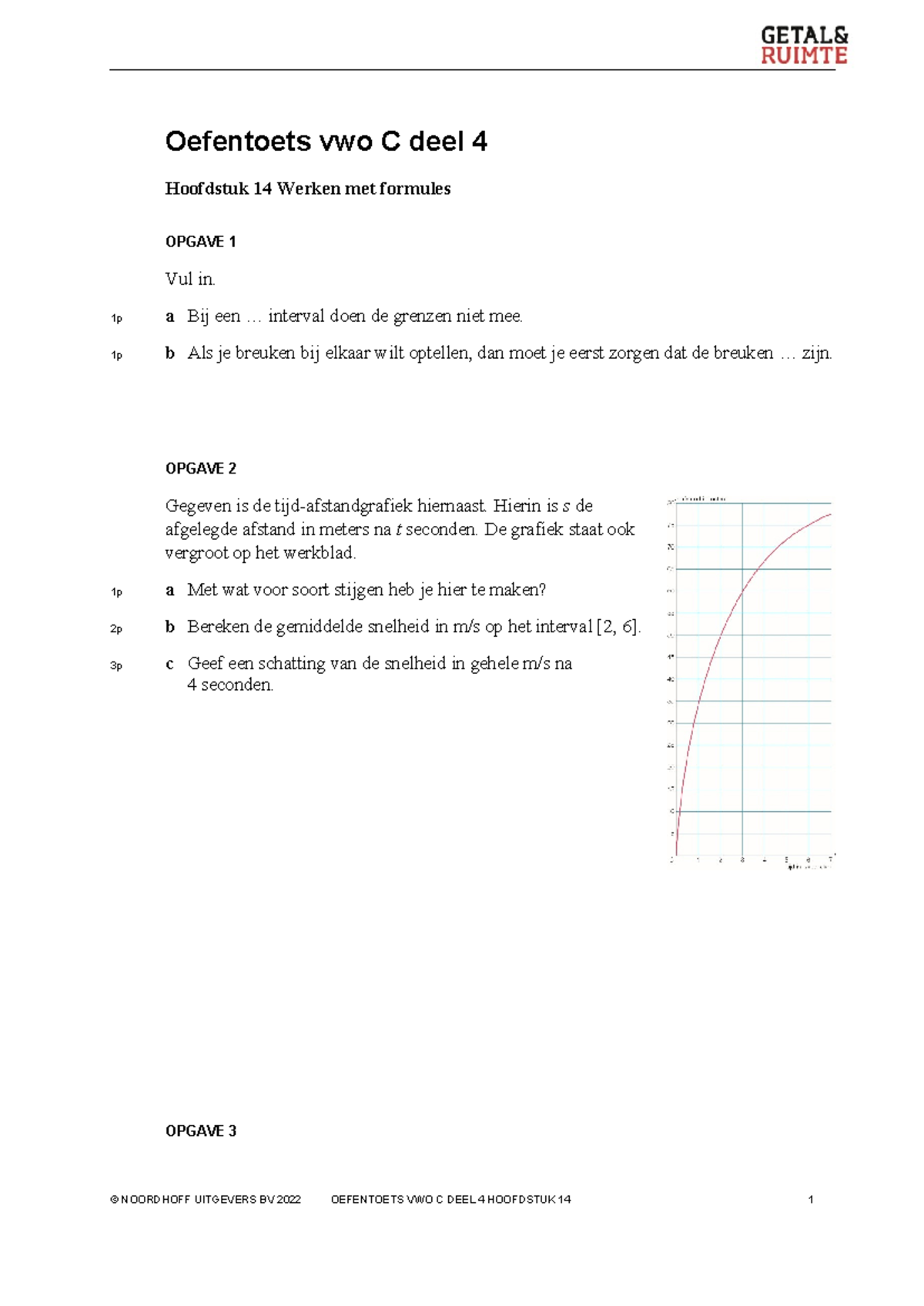 Wiskunde Oefentoets Hoofdstuk 14 - Oefentoets Vwo C Deel 4 Hoofdstuk 14 ...