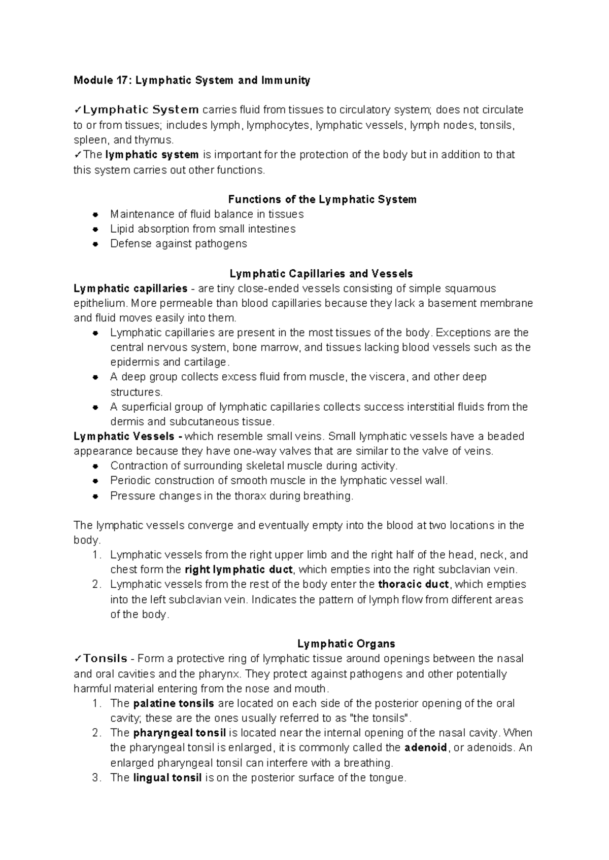 Human Anatomy - Module 17: Lymphatic System and Immunity Lymphatic ...