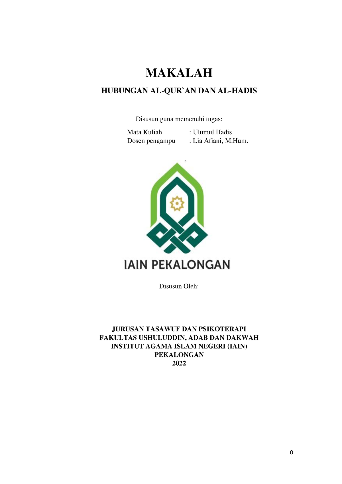 Hubungan AL-QUR`AN DAN AL- Hadis-ulumul Hadis - MAKALAH HUBUNGAN AL-QUR ...