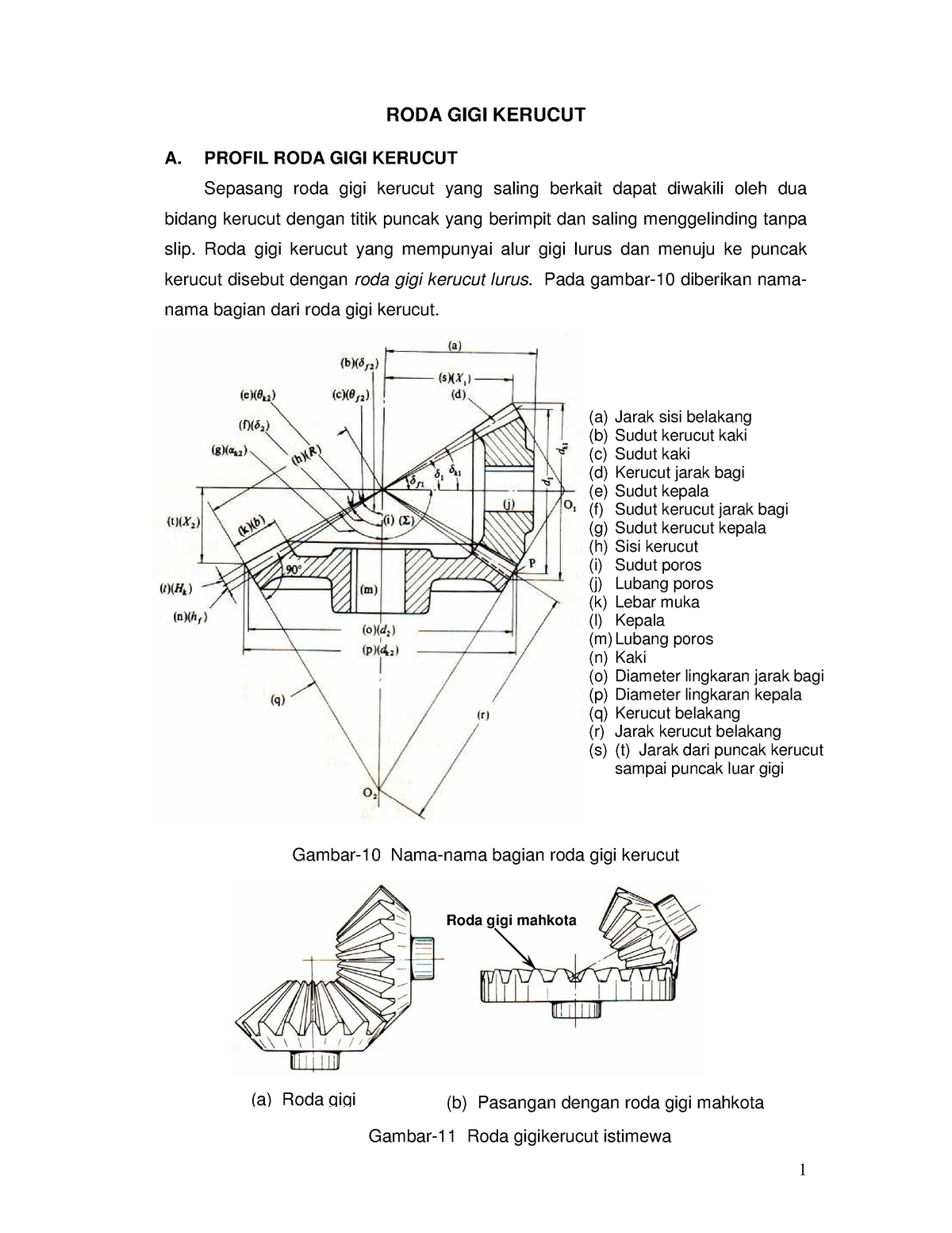 Lecture Notes Sesi Ke 12 Elemen Mesin - RODA GIGI KERUCUT ####### A ...