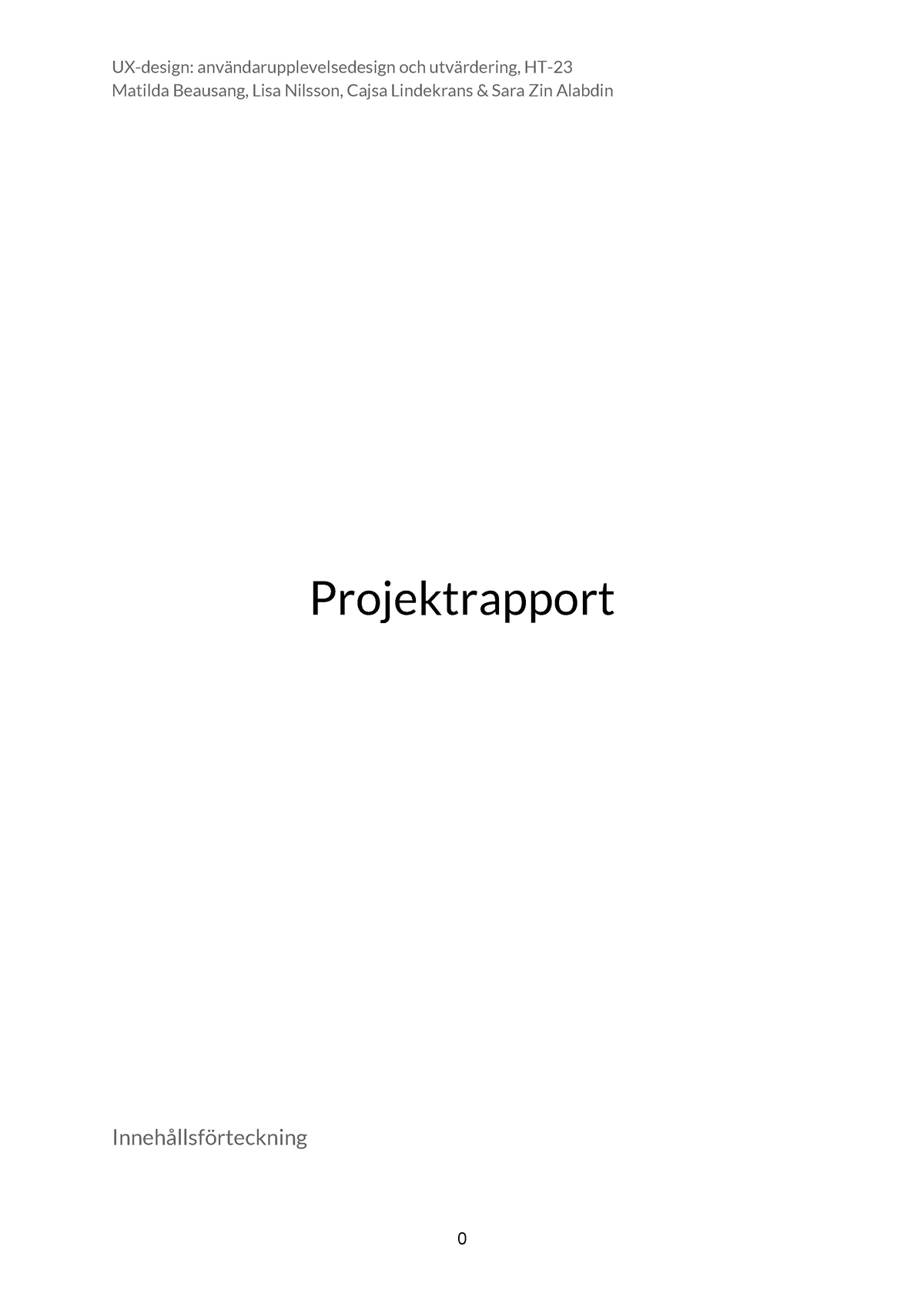 Projektrapport - Proej - UX-design: Användarupplevelsedesign Och ...