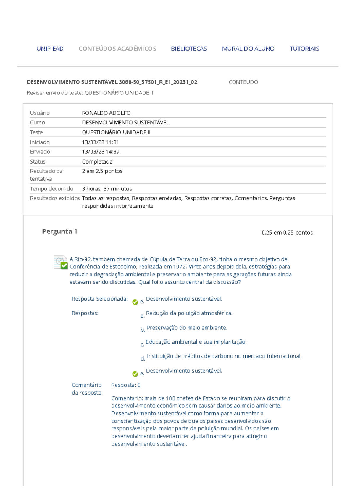 Revisar Envio Do Teste Questionário Unidade II – .. - Revisar Envio Do ...