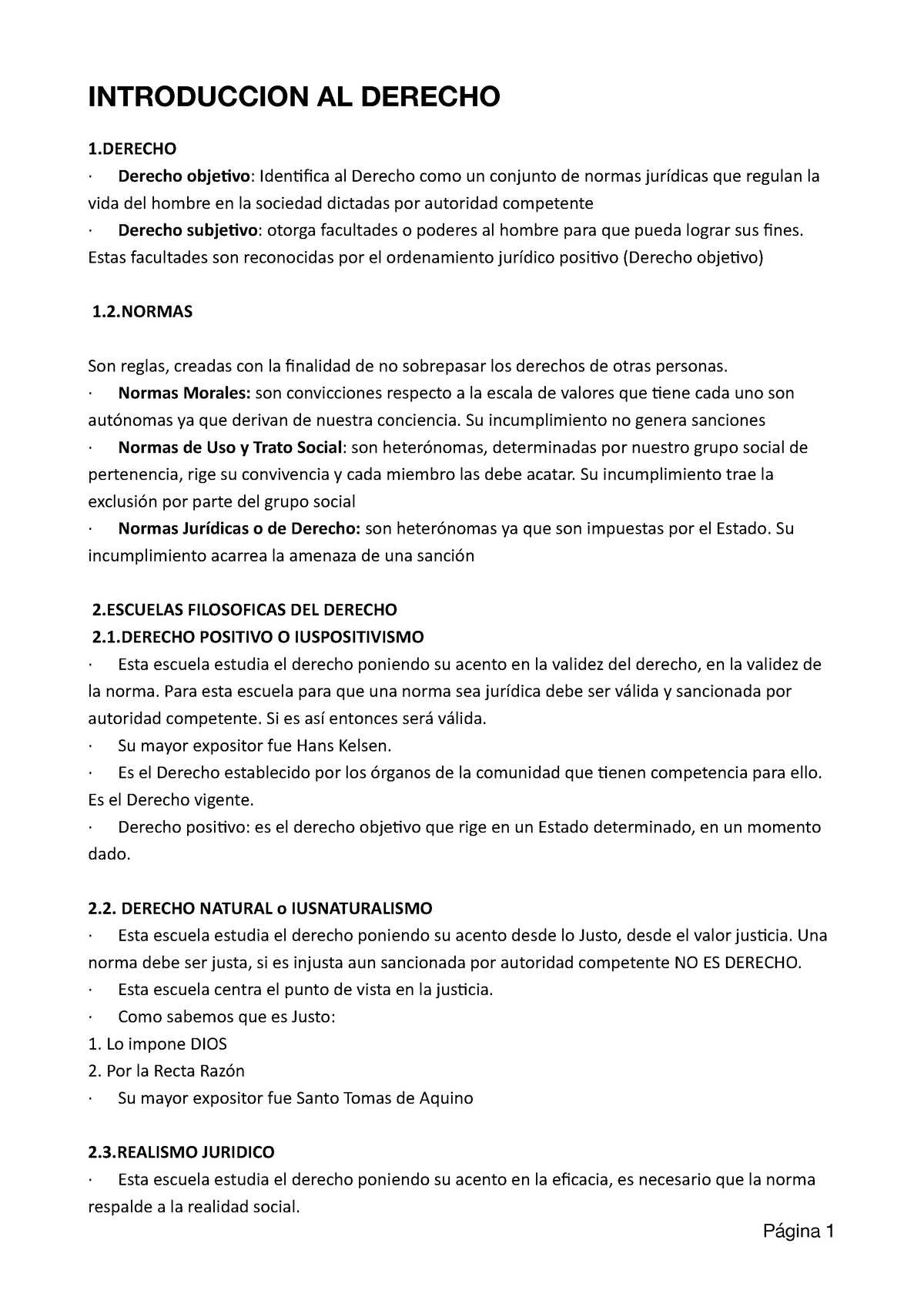 1ER Parcial- Resumen Derecho - INTRODUCCION AL DERECHO 1 · Derecho ...