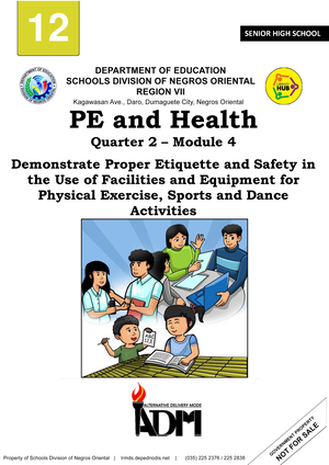 PE12 Q2 Module 8 - 12 ####### SENIOR HIGH SCHOOL PE And Health Quarter ...