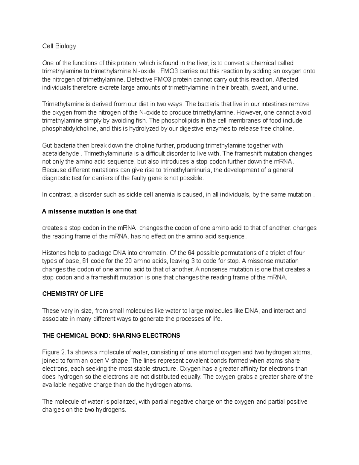 Cell Biology 7 - notes - Cell Biology One of the functions of this ...