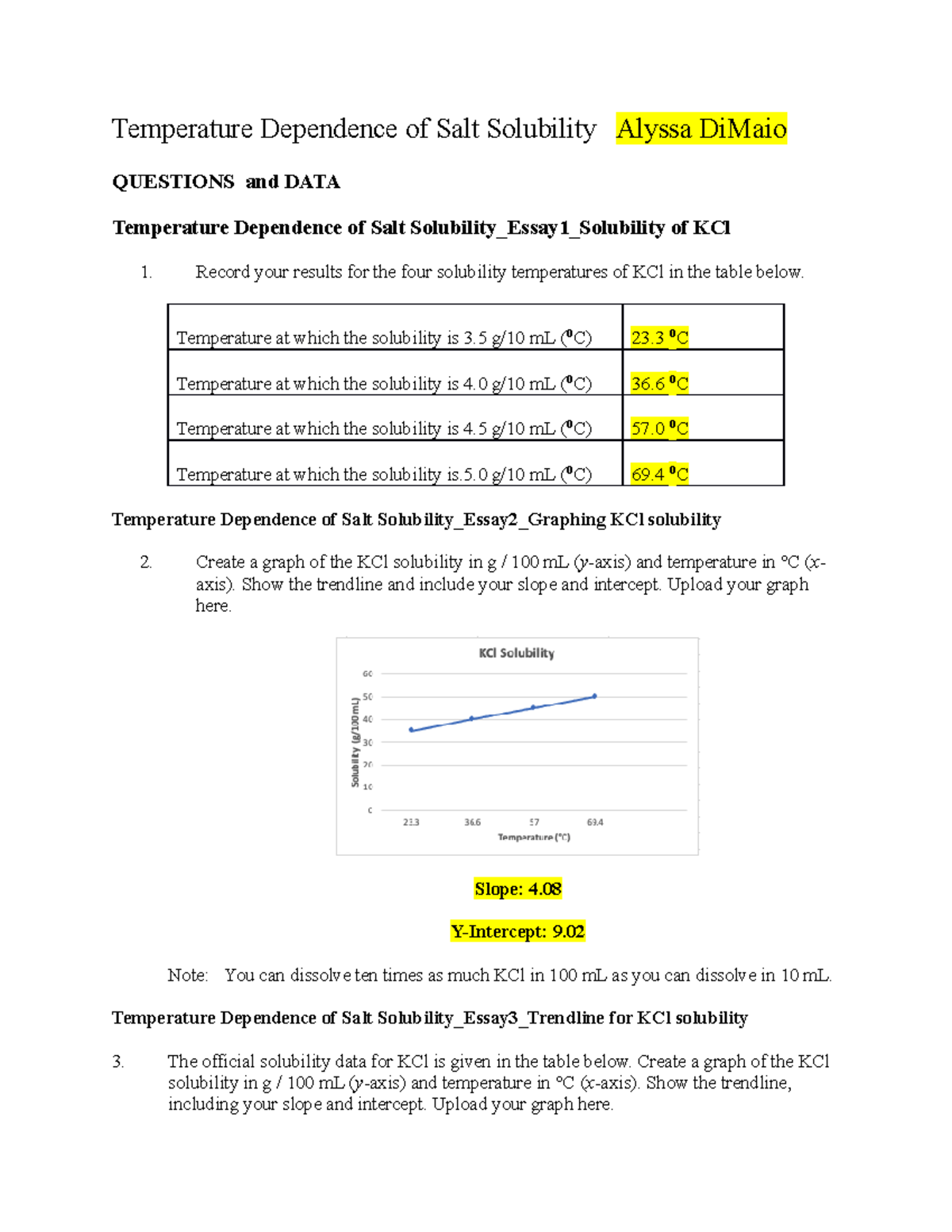 Temperature Dependence Of Salt Solubility Adimaio Temperature