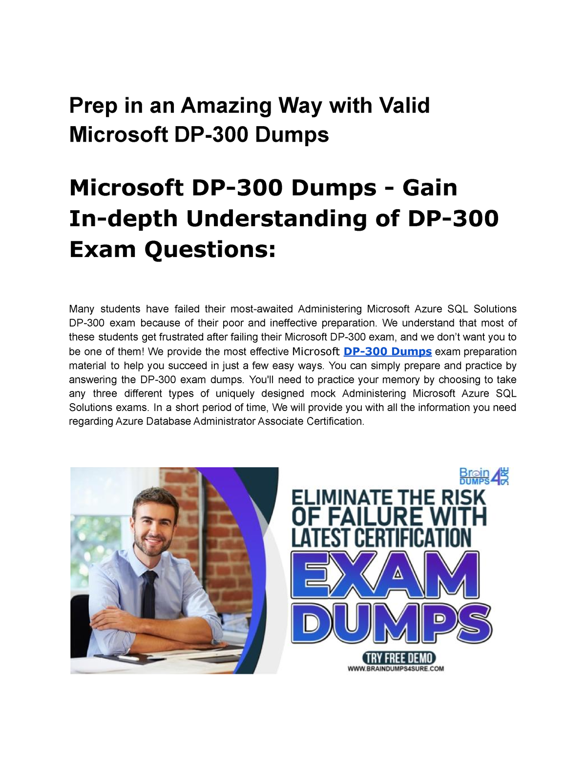 DP-300 Test Dumps Pdf