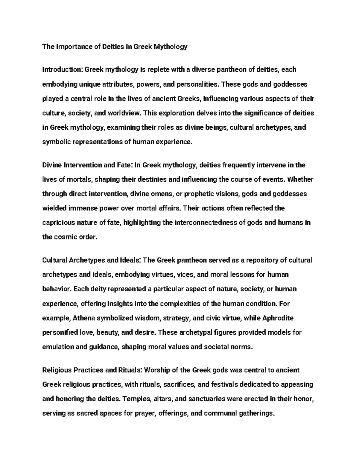 Untitled document-17 - class notes - The Importance of Deities in Greek ...