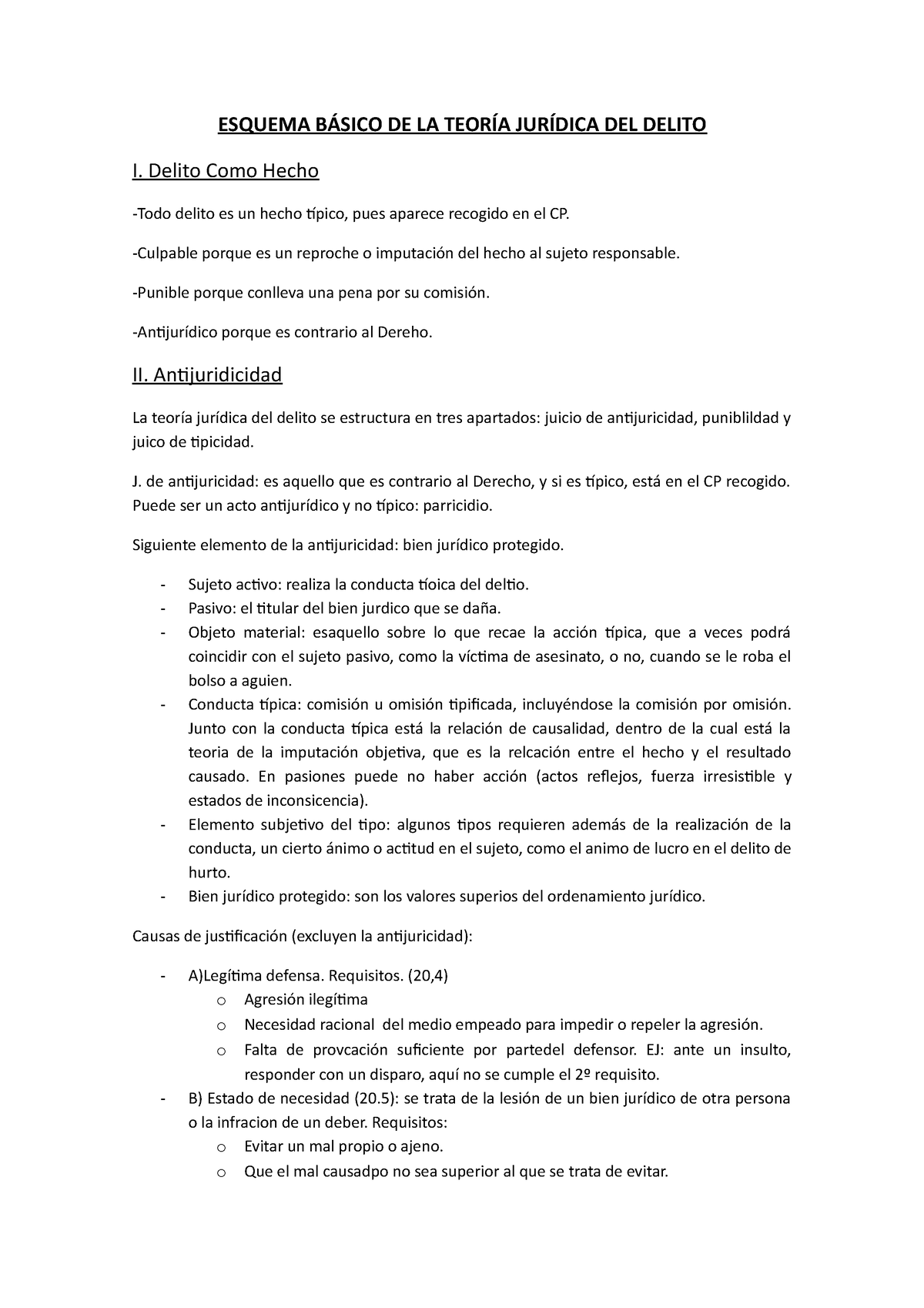 Esquema Básico De La Teoría Jurídica Del Delito Esquema BÁsico De La TeorÍa JurÍdica Del 6530