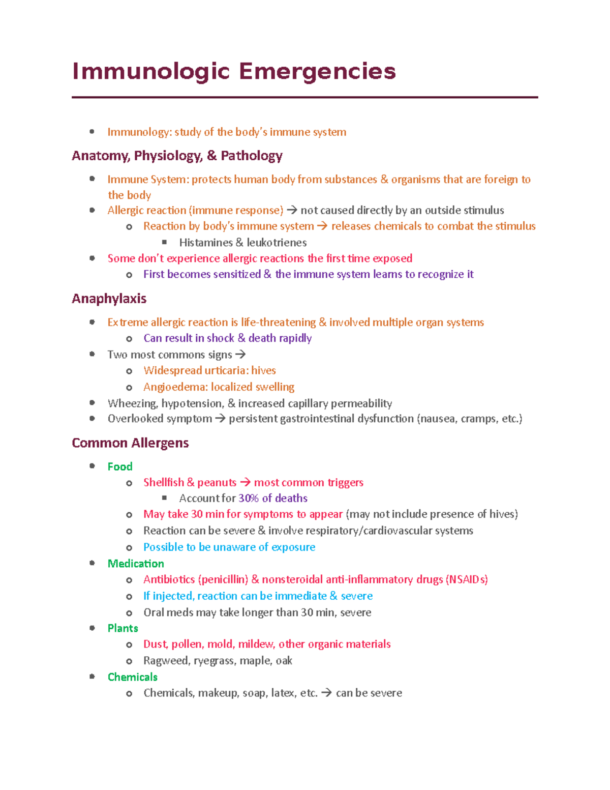 20Immunologic Emergencies Immunologic Emergencies Immunology study