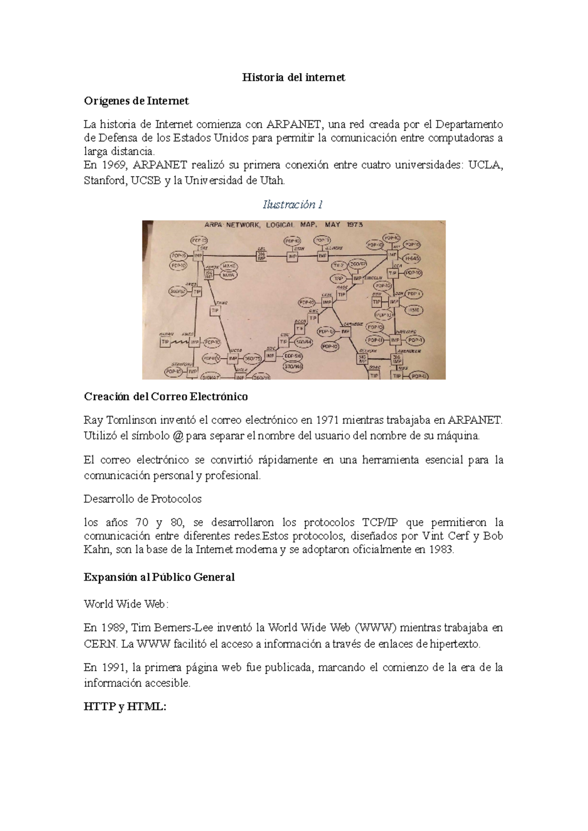 Historia del internet - Historia del internet Orígenes de Internet La ...