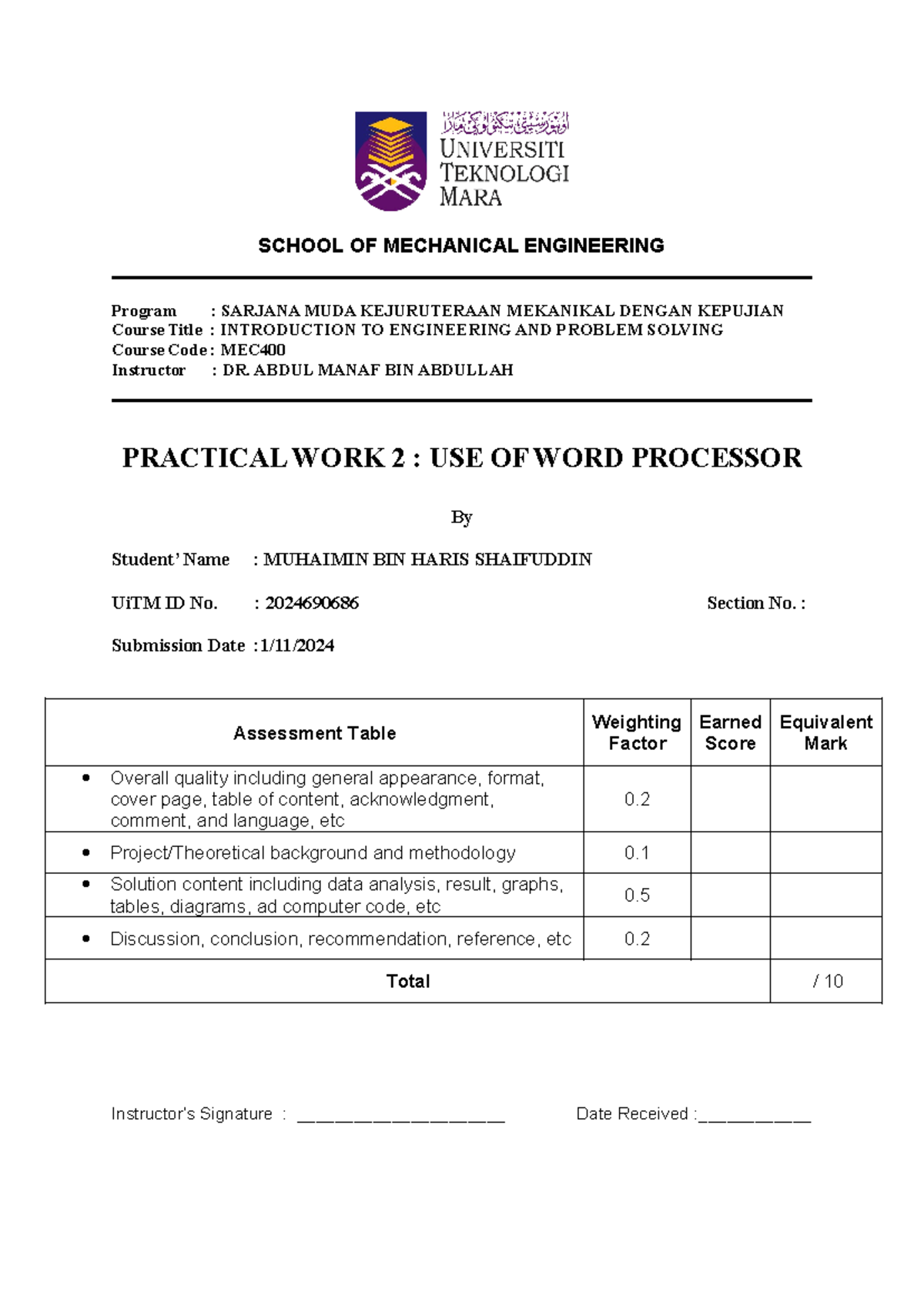 Labwork 2 - Just a simple report for lab work activity following the ...