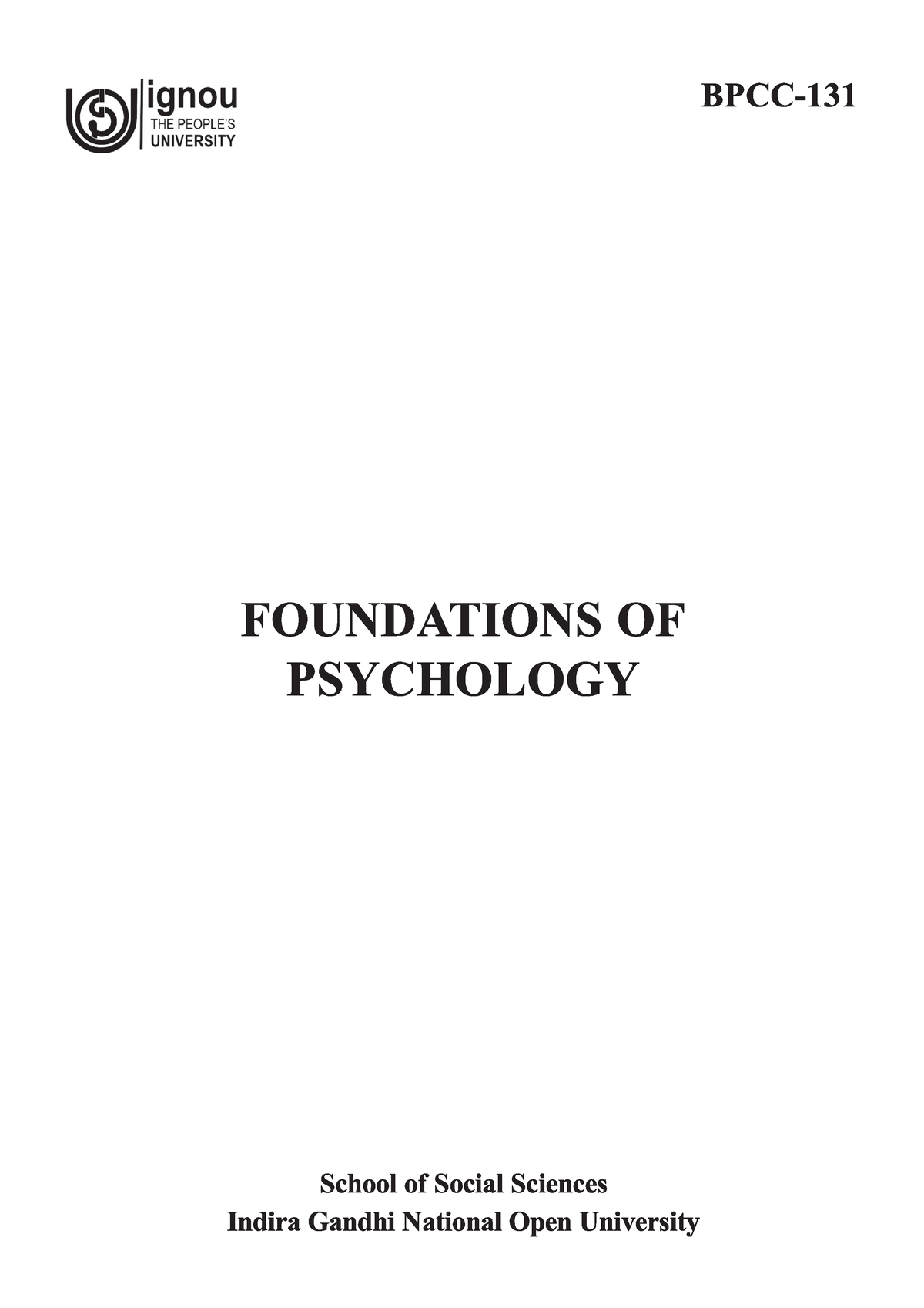 Block -1- Unit 1 Introduction To Psychology - FOUNDATIONS OF PSYCHOLOGY ...