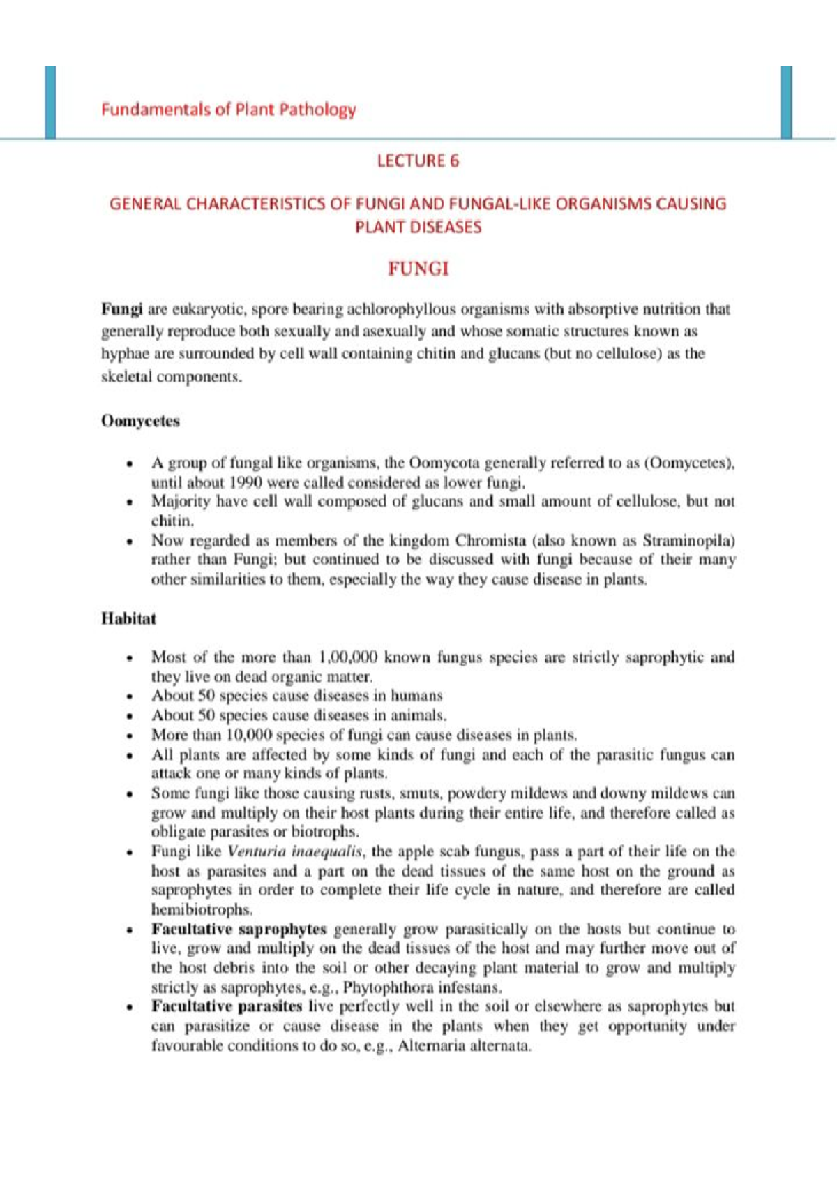 Lecture 6 - Plant pathology - Studocu