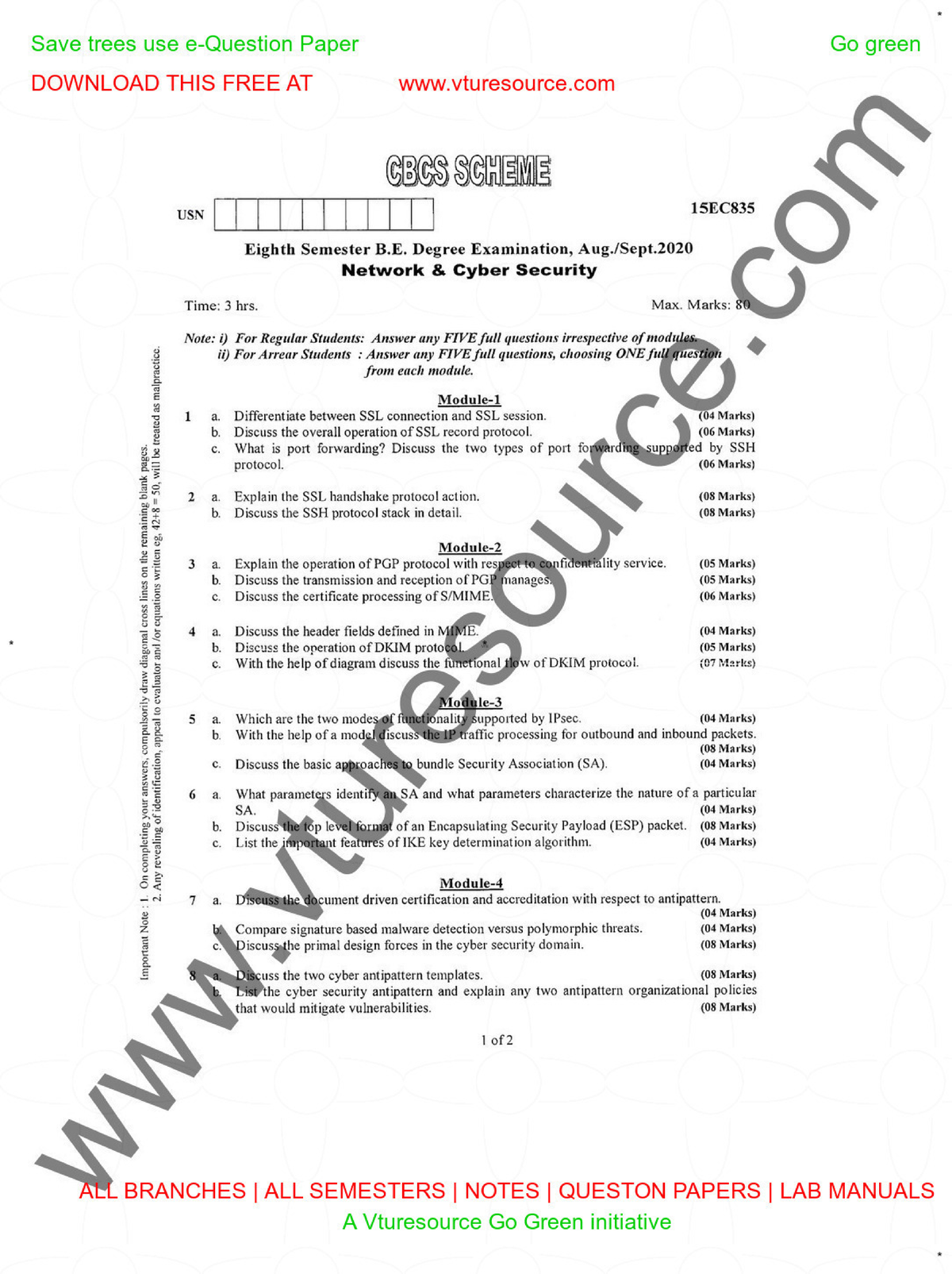 Sep-2020 - Question paper - Wireless Communication and 4G LTE Networks ...