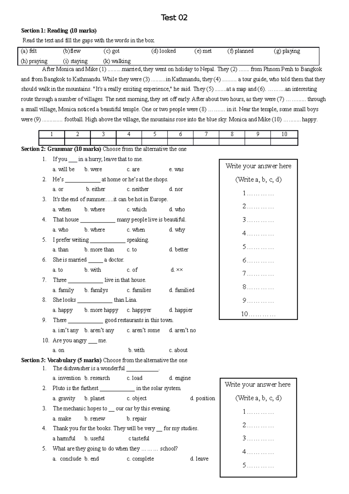 Test 2 Here Is The English Test01 Test 02 Section 1 Reading 10 Test 2 Here Is The English Test01 Test 02 Section 1 Reading 10