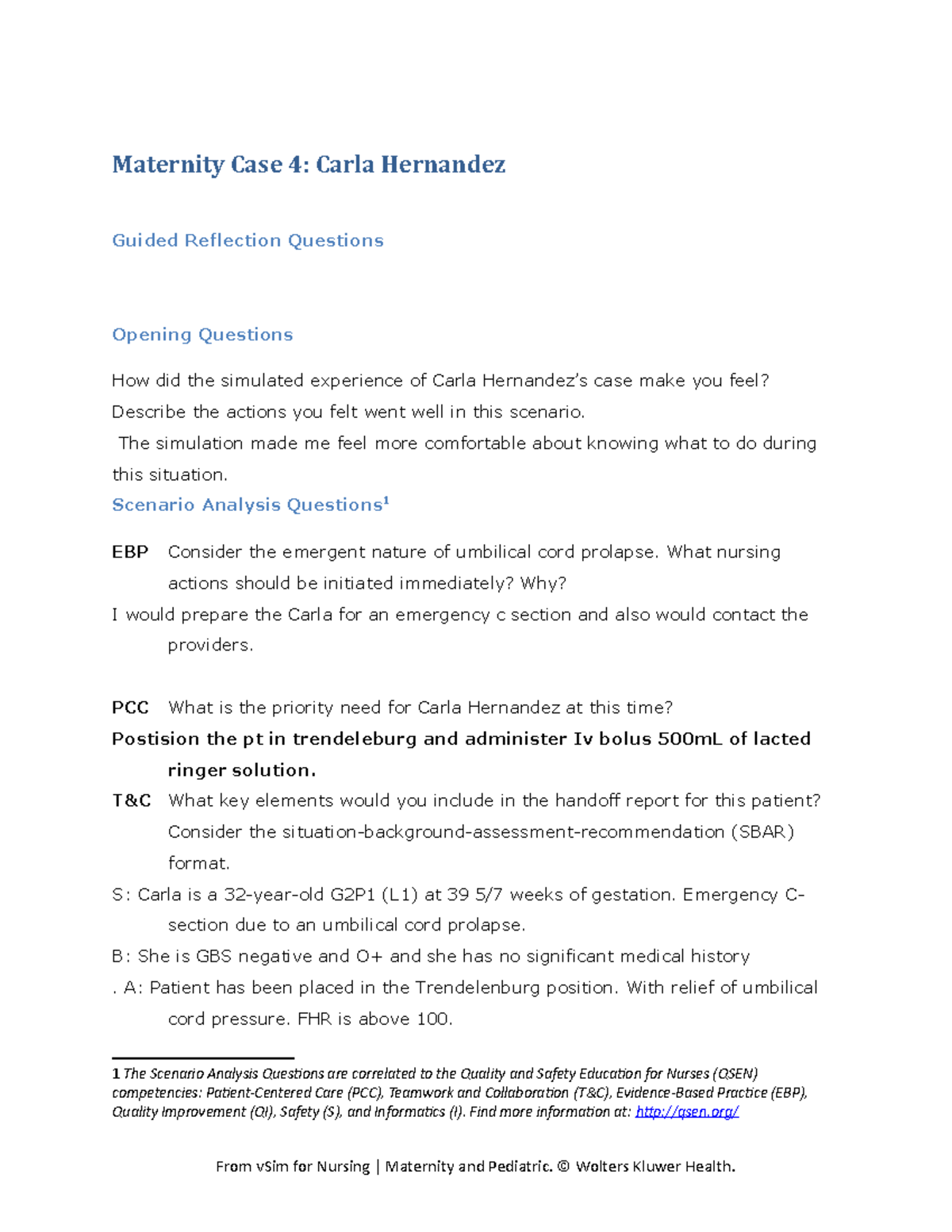 Mat Case 04 Carla Hernandez v Sim2 GRQ Maternity Case 4 Carla Hernandez Guided Reflection