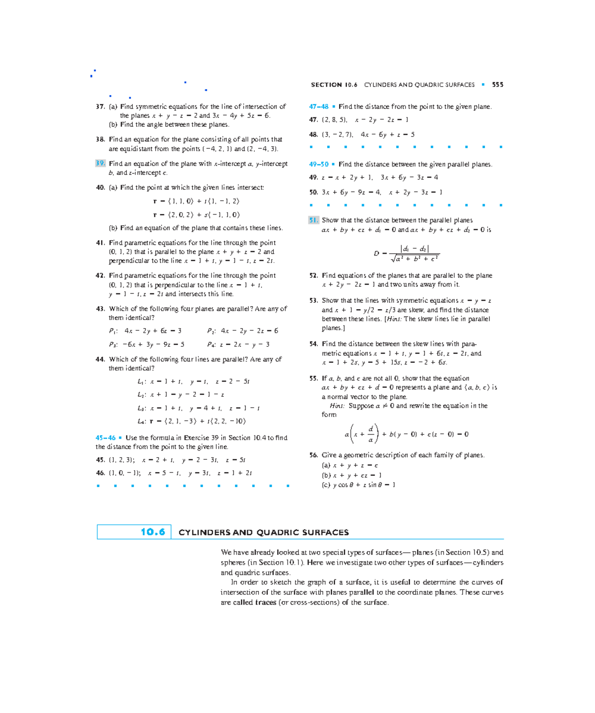 Math work ch - math work - SECTION 10 CYLINDERS AND QUADRIC SURFACES ...