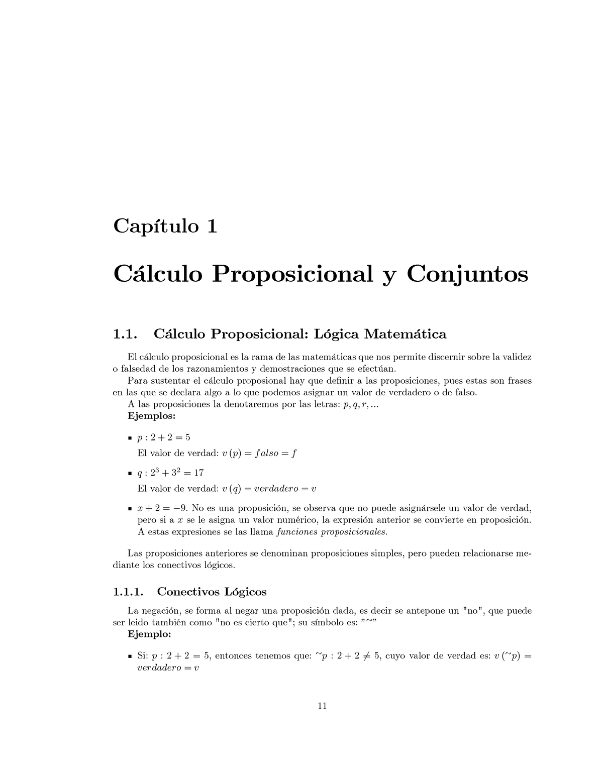 Matematica Nivelacion Folleto - CapÌtulo 1 C·lculo Proposicional Y ...