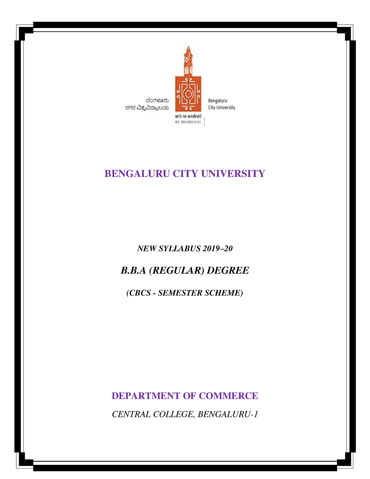 BCU BBA Regular Syllabus 29 8 2020 - BENGALURU CITY UNIVERSITY NEW ...