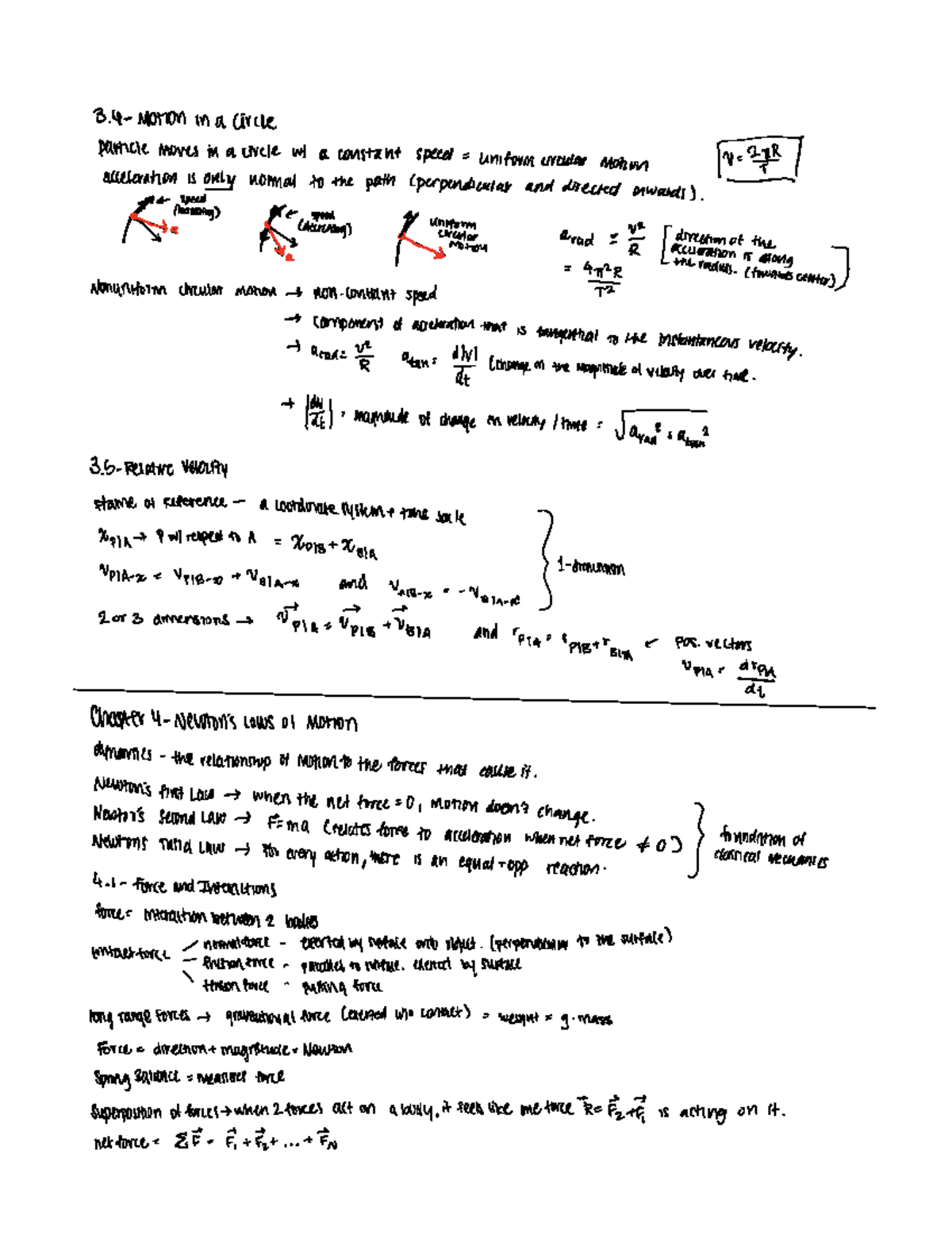 Phys161 midterm 2 3 - Professor Hailu's Class Notes - 3 motion in ...